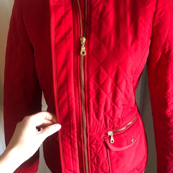 Quilted Hot Red Talbots Jacket - Picture 4 of 8